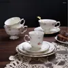 Mugs Flower Ceramic Coffee Cup Afternoon Tea And Saucer Set Water Cups Milk Dessert Plate Mug