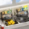 Kitchen Storage Countertop Sink Rag Organizer Cleaning Supply Utensils Drainage Rack