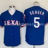 Maillot de baseball MLB Rangers 5 Sig baseball brodé