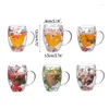Mugs Clear Glass Mug Double Wall Cups Insulated Cup Material Beverages Suitable For And Cold Drinks