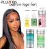 Adesivos Plussign Hair Wax Stick Adesivo personalizado com próprio logotipo ou nome Cola à prova d'água para perucas de renda + Removedor de cola de cabelo Etiqueta personalizada 10pcs