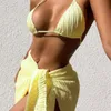 2024 Siyah Bikini Kadın Mayo Kadın Mayo Seksi Bikini Kısa Set Plaj Partisi Push Yukarı Bandage Mayo Takım Yüzme Sıcak