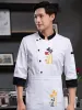 Otel şefi restoran profial mutfak ceketleri ikramlar iş kıyafetleri fırın yemek pişirme üniforma kafe garson tulumlar j4x9#