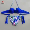 Kadın mayo cooclo yeni seksi bikini kadın mayo bikini yaz plaj elbise baskılı biquini mayo maillot de bain kadınlar j0330