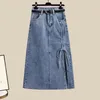 Arbeitskleider Y2k Modische Rock-Outfits 3-teilige Sets Damenbekleidung Tunika-Gürtel Slim-Waist-Shirt Jeansröcke mit hohem Kordelzug Anzug