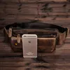 cowhide Leather men Casual Fi Travel Fanny Waist Belt Bag Chest Sling Bag Design Bum 7" Phe Case Pouch Male 8136-G d3QL#