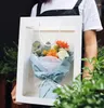 Present Wrap Portable Flower Bag med Clear Window Packaging Paper Florist Supplies 25.5 15.5 35cm