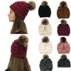 Beanie/Skull Caps 2021 New Ponytail Messy Bun Beanie Donna Cappello a costine Cap Ball Top Spessa lavorata a maglia Scaldaorecchie Warm Sl Dual Purpose Drop Dhsga