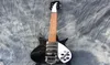 JohnLennon 325 Jetglo 6 String Black Electric Guitar Short Scale Length 527mm Bigs Tailpiece Gloss Paint Fretboard 3 Toaster Picku4834225