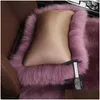 Car Seat Covers Ers Waist Office Chair Pure Wool P Cushion Backrest Pillow Fluffy Drop Delivery Automobiles Motorcycles Interior Acces Otknr