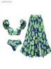 ملابس السباحة للسيدات 2024 جديدة للزهرة الخضراء تقسيم أنثى تستر ومثيرة قطعة واحدة للنساء ملابس السباحة اثنين/ثلاث قطع شاطئ الاستحمام بدلات الاستحمام yq240330