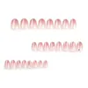 Faux ongles 24pcs femme amande faux ongles dégradé couleur fard à joues rose court artificiel pour les femmes et les filles activité de fête