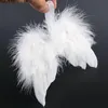 Angel Wings Wings White Feather Recém -nascido Photo Props Adeços de Natal Ornamentos Stage Show Decoração de festa de máscaras