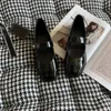 Balettlägenheter skor låsande c spänne paris lyxiga kvinnor Mary Jane sko designer loafers quiltade läder ballerina rund tå klädskor block häl balett sandal