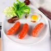 Decorative Flowers 1PC Simulation Dog Red Sausage Food Keychain Pendant Model Toy Decoration Tricky Props Kitchen Game Accessories