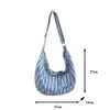 Borsa da donna in denim a righe Borsa a tracolla in jeans nuova Borsa da menger vintage Y2K Cross Eco Borse shopper coreane Cartelle in tela q42l #