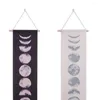 Tapisseries Moon Wall Hanging Tapestry Nine Fase The Full Growth Cycle Ornament Home Decor (White)