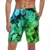 Men's Shorts Elegant Leaf Gym Summer Red And Blue Sports Board Short Pants Men Breathable Hawaii Pattern Plus Size Beach Trunks