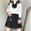 Japonês escola menina uniforme jk preto marinheiro básico carto marinha marinheiro uniforme define traje da marinha feminino menina traje uniforme l5ha #
