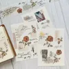 Cadeau cadeau Shiwu Studio Collage 04 Automne Rose Washi PET Tape pour la fabrication de cartes DIY Scrapbooking Autocollant décoratif