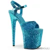 Dance Shoes Rose Red 20cm Sexy Sequin Waterproof Platform. High-heeled Pole Dancers Wear In The Summer