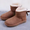 Tazz Maxi Tasman Zapatillas Diseñador Botas Para Mujer Zapatillas Tazz Piel De Oveja Australia Semilla De Mostaza Ultra Mini Botas De Plataforma Slip-on Cuero De Vaca Lana Invierno Tazz