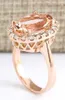 Rings Luxury Oval Gemstones Champagne Crystal Zircon Diamonds For Women 18K Rose Gold Color Jewelry Bijoux Bague Party Drop Delivery Dh2S9