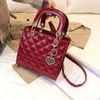 2024 nova moda lingge daifei três grade de pele carneiro couro genuíno bolsa feminina avançada um ombro bolsa crossbody