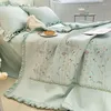Одеяла летние хлопковые одеяла с вышивкой, тонкое одеяло с кондиционером, мягкое дышащее одеяло и стеганые чехлы на кровать
