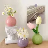 Vases Candy Color Mini Ceramic Vase Cute INS Empty Flower Bottle For Home Bedroom Living Room Decor Fake Tabletop Ornament