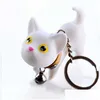 Chaveiros Lanyards Bonitos Bonecas Dos Desenhos Animados Gato Porte Clef Mulheres Anéis Carro Trinket Casal Correntes Crianças Brinquedo Anel Encantos Pingente L230314 Dro Dhzqu