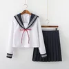 japan Style Schoolgirl Sailor Seifuku Suits JK Basic Japanese School Uniform Anime Cosplay Costumes Women Cute Pleated Skirt y7wV#