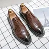 Scarpe casual Marchio da uomo d'affari Abito in pelle con lacci Walking Mocassini leggeri e traspiranti Pu Nero