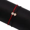 Braccialetti con ciondoli Bianco Cubic Zirconia Rame Piccolo carino esagonale Bracciale portafortuna 2024 Trendy CZ Sexangle Stringa rossa Regalo di gioielli artigianali