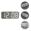 Table Clocks Clock Alarm Led Digital Mirror Bedroom Desk Travel Night Electronic Temperature Beside Calendar Surface Screen