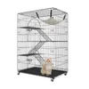 Portadores de gatos 4 camadas grande cercadinho 30lbs/camada diy cerca gaiola exercício lugar caixa metal fio canil casa interior para animais de estimação