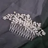 Sier Color Metal Hair Combs Cheap New Design Crystal Wedding Accories Leaf Frs Женские украшения для волос головца E9Kl#