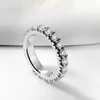 Anéis de Cluster Smyoue 3mm D Cor Todos Moissanite Para Mulheres Completa Eternidade Bandas Combine Diamante S925 Sterling Silver Banhado 18k Jóias Gra