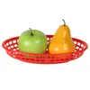 Utensílios de jantar 12 pcs chips bandejas de cesto redondo cestas de pratos de plástico frutas frias francês lanche