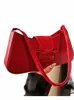 red PU Leather Women Underarm Bag 2024 Spring Trendy Soft Handle Lady Commuter Handbags High-Grade Small Shoulder Bag m40d#