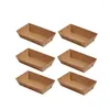 Disposable Dinnerware 5 Pcs Paper Serving Tray Kraft Coating Boat Shape Snack Open Box French Fries Chicken 20 X 6 3Cm Drop Delivery H Otnxs