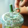 カップソーサーシンプルで透明なプラスチックストローカップ学生子供用ミルクティーコンテナ大容量水夏ドーナツアイス