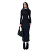 Casual Dresses Spring Wrapped Hip Skirt European och American Slim Fit High Grade Solid Color Temperament Long Dress for Women YBF20-3