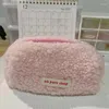 Storage Bags Lamb Hair Cosmetic Bag Plush Cute Stationery Student Large Capacity Travel School Office Women Makeup Organizer