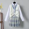 Autumn Spring Japanese Soft Girl Brodery JK Uniform Vest Kirt Girl Student British tröja Stickad Vest Princ Tea Party F0V0#