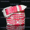 Belts Punk style womens screw belt Y2K rhinestone womens belt PU leather womens belt decoration T240330