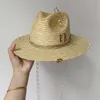 White straw hat pearl chain DIY flat top sun Korean elastic ribbon beach candy color 240326