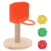 Altre forniture per uccelli Giocattolo da tiro Mini giocattoli da allenamento Cerchio da masticare per basket Supporto per animali Campana per pappagalli