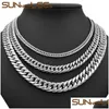 Chains Fashion Jewelry 5Mm 7Mm 9Mm 11Mm Sier Color Stainless Steel Necklace Double Curb Cuban Link Chain For Mens Womens Sc19 Drop Del Ot81H