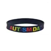 Bangle 50 PCS älskar autism pappa och mamma silikon armband för förälder gåva gummi svart vit